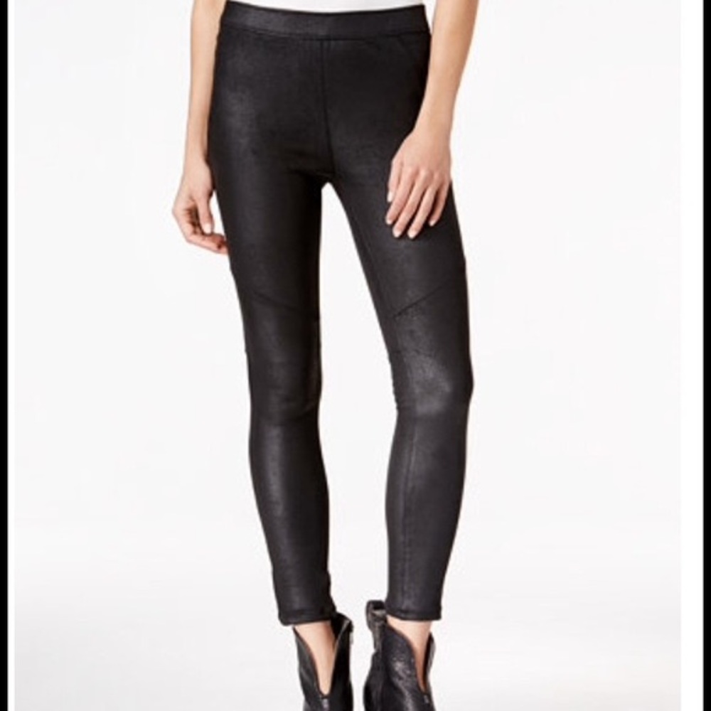 Free people black faux leather leggings